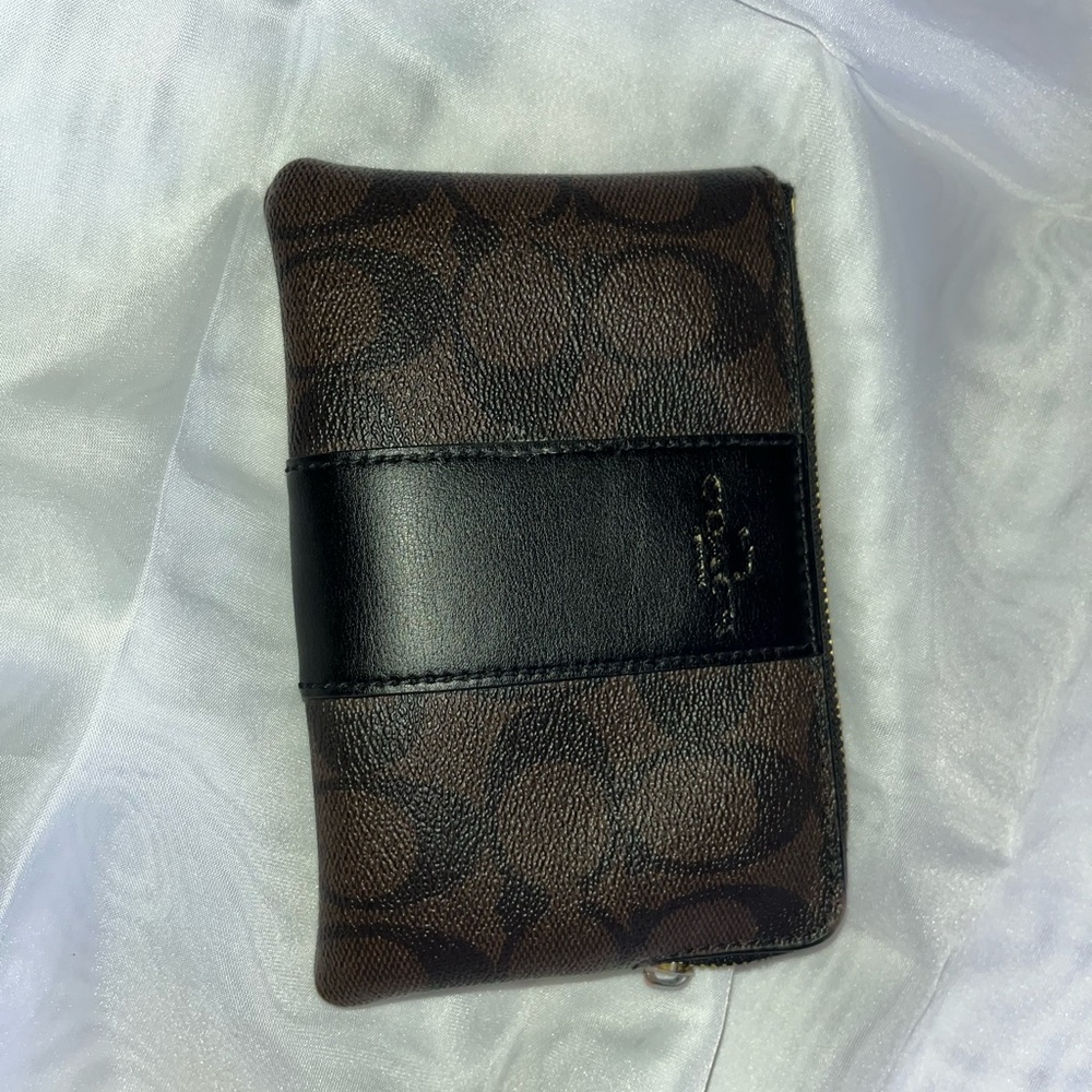 Coach Signature Brown and Black Wallet